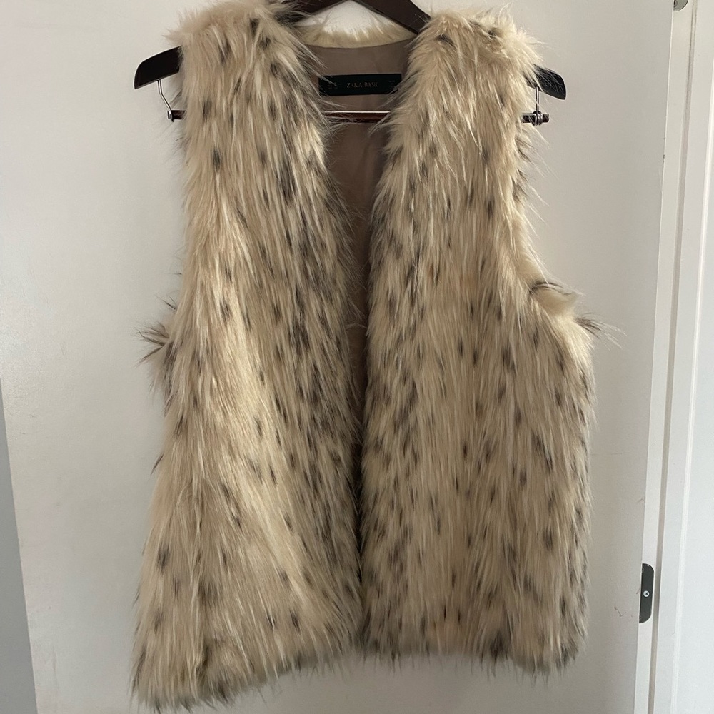 ZARA faux fur vest